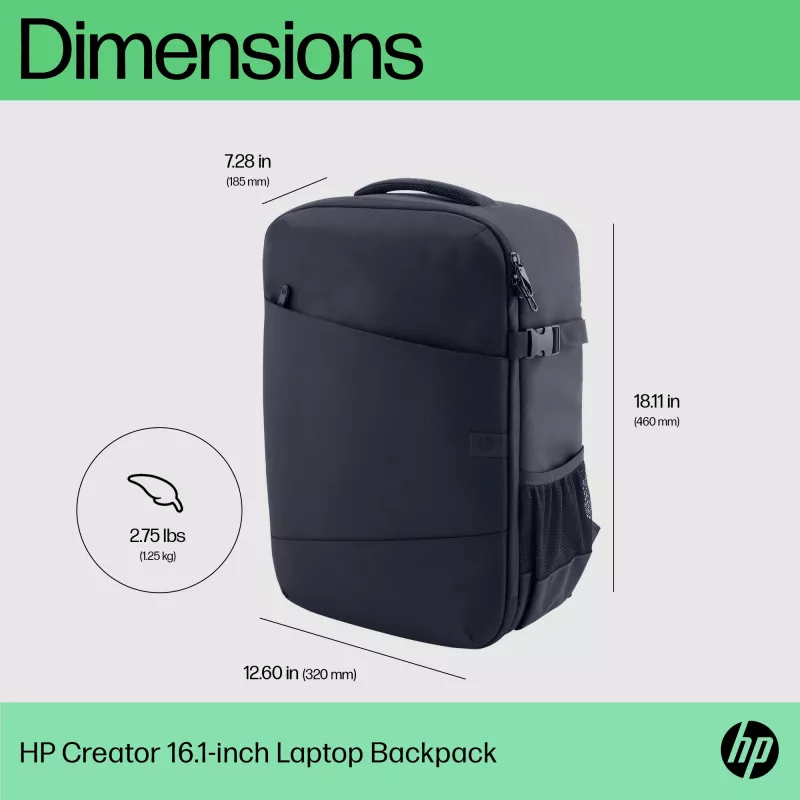 HP Creator 16,1-tolline sülearvuti seljakott, seljakott, 1,25 kg