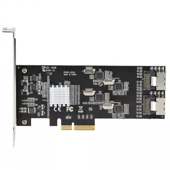 StarTech.com 8-pordiline SATA PCIe-kaart – PCI Express 6 Gbps SATA laiendusadapteri kaart 4 hostikontrolleriga – SATA PCIe-kontrollerkaart – PCI-e x4 Gen 2 -> SATA III – SATA HDD/SSD