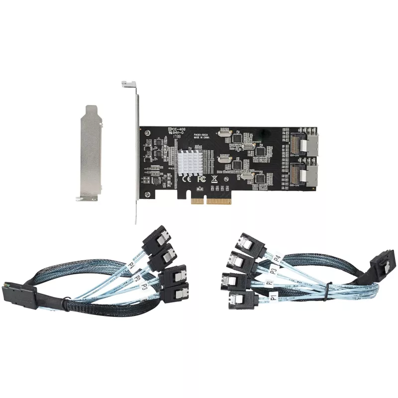 StarTech.com 8-pordiline SATA PCIe-kaart – PCI Express 6 Gbps SATA laiendusadapteri kaart 4 hostikontrolleriga – SATA PCIe-kontrollerkaart – PCI-e x4 Gen 2 -> SATA III – SATA HDD/SSD