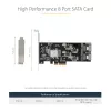 StarTech.com 8-pordiline SATA PCIe-kaart – PCI Express 6 Gbps SATA laiendusadapteri kaart 4 hostikontrolleriga – SATA PCIe-kontrollerkaart – PCI-e x4 Gen 2 -> SATA III – SATA HDD/SSD