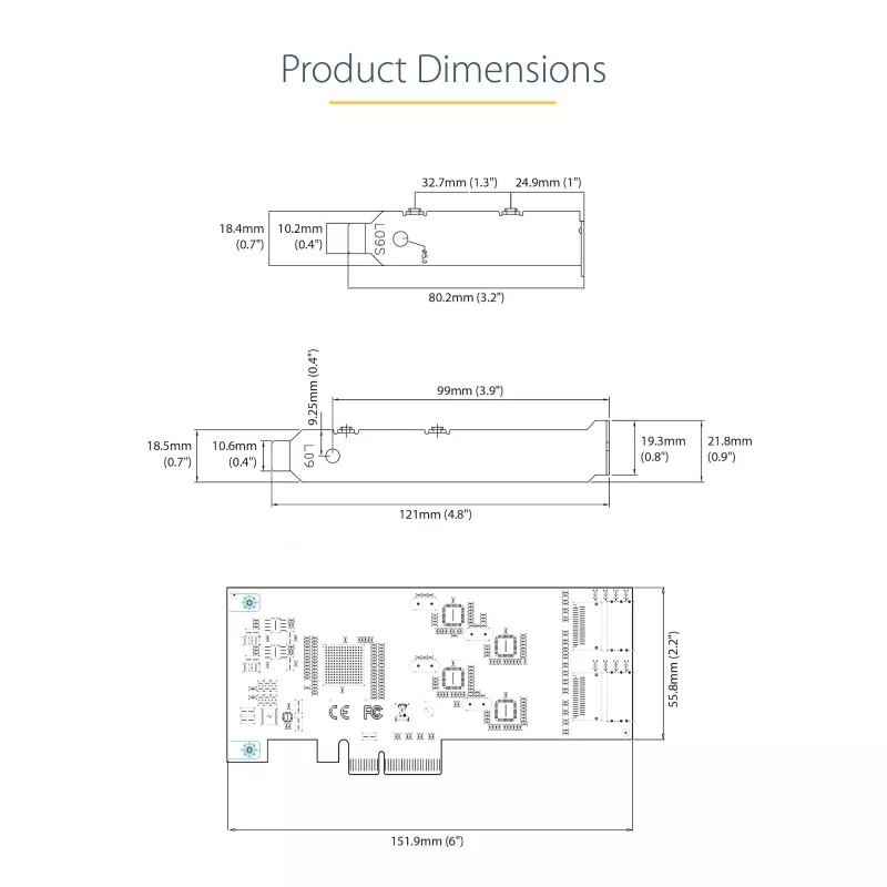 StarTech.com 8-pordiline SATA PCIe-kaart – PCI Express 6 Gbps SATA laiendusadapteri kaart 4 hostikontrolleriga – SATA PCIe-kontrollerkaart – PCI-e x4 Gen 2 -> SATA III – SATA HDD/SSD