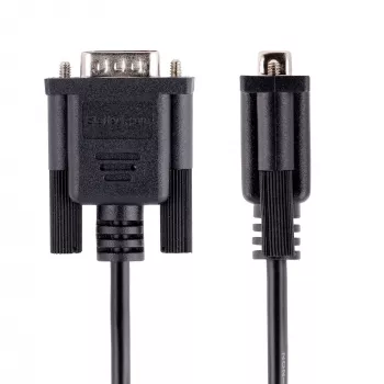 StarTech.com 3m RS232 jada-nullmodemkaabel, ristühendusega jadakaabel Al-Mylar-varjestusega, DB9 jada-COM-pordi kaabel emane-isasele, ühildub DTE-seadmetega, must, F/M
