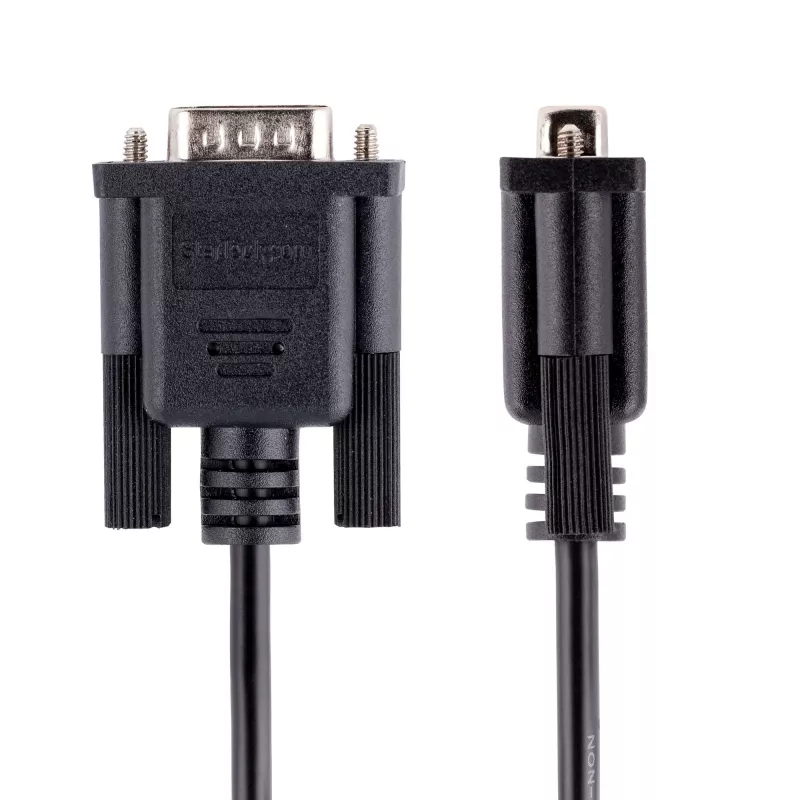 StarTech.com 3m RS232 jada-nullmodemkaabel, ristühendusega jadakaabel Al-Mylar-varjestusega, DB9 jada-COM-pordi kaabel emane-isasele, ühildub DTE-seadmetega, must, F/M