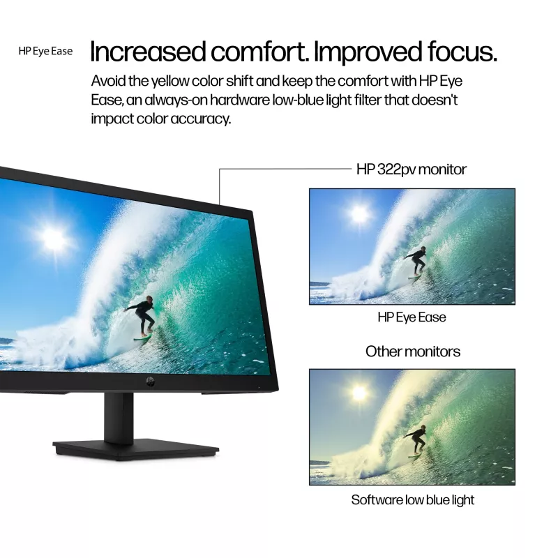 HP Series 3 Pro 21.45-tolline FHD monitor - 322pv, 54,5 cm (21,4 tolli), 1920 x 1080 pikslit, Full HD, LCD, 5 ms, must