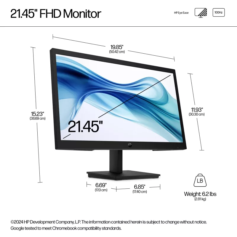 HP Series 3 Pro 21.45-tolline FHD monitor - 322pv, 54,5 cm (21,4 tolli), 1920 x 1080 pikslit, Full HD, LCD, 5 ms, must