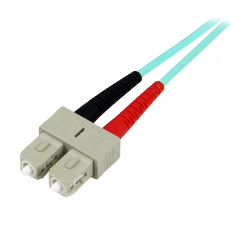 StarTech.com 2m (6ft) LC/UPC to SC/UPC OM3 Multimode fiiberoptiline kaabel, täisdupleks 50/125µm zipcord fiiberkaabel, 100G, madal sisestuskadu, LSZH fiiber hüppaja juhe