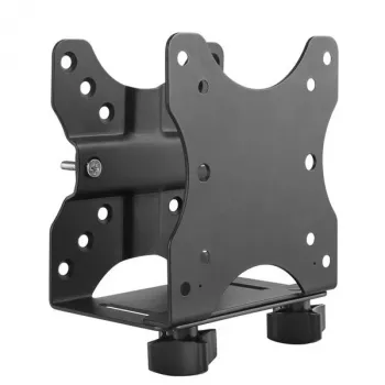 StarTech.com õhukese kliendi kinnitus – VESA kinnitusklamber, monitori alusele kinnitatav protsessorihoidik, väike lauaarvuti, 5 kg, 75 x 75, 100 x 100 mm, must, plast, teras