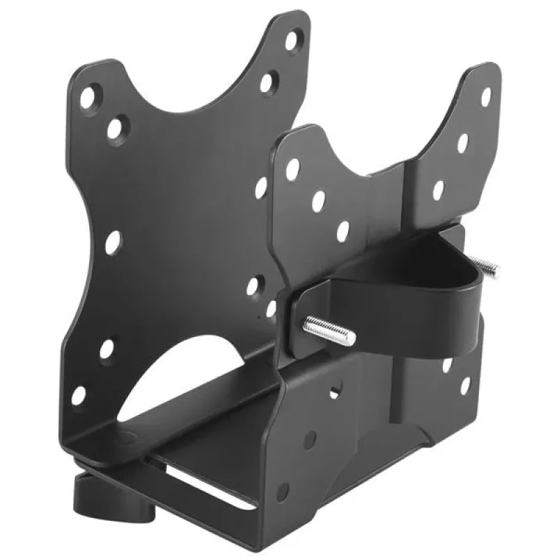 StarTech.com õhukese kliendi kinnitus – VESA kinnitusklamber, monitori alusele kinnitatav protsessorihoidik, väike lauaarvuti, 5 kg, 75 x 75, 100 x 100 mm, must, plast, teras