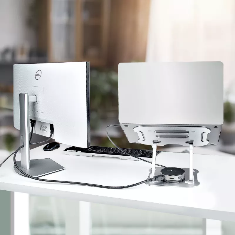 StarTech.com sülearvuti alus lauale, ergonoomiline reguleeritava kõrgusega sülearvuti alus, alumiinium, kaasaskantav, toetab kuni 10 kg, kokkupandav sülearvuti hoidik lauale - nurga all sülearvuti tõstuk/aluspind