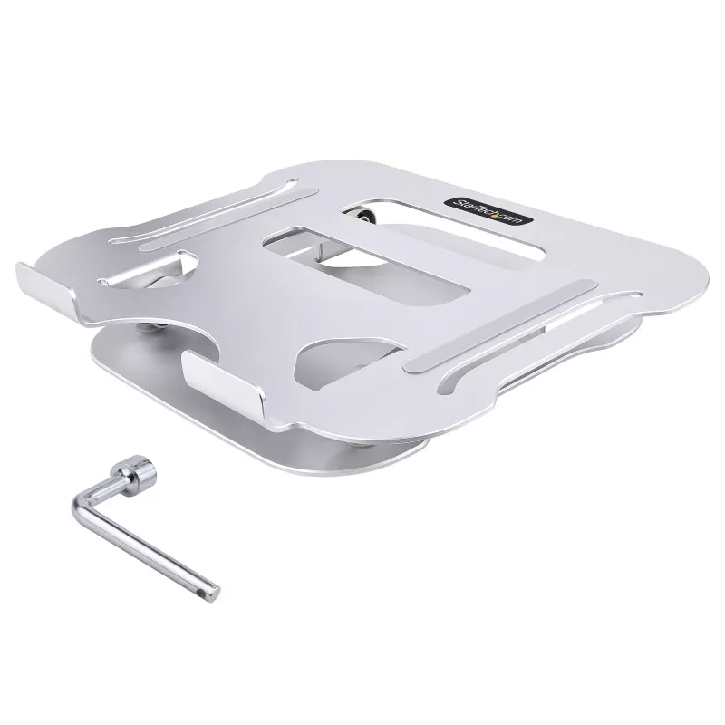 StarTech.com sülearvuti alus lauale, ergonoomiline reguleeritava kõrgusega sülearvuti alus, alumiinium, kaasaskantav, toetab kuni 10 kg, kokkupandav sülearvuti hoidik lauale - nurga all sülearvuti tõstuk/aluspind