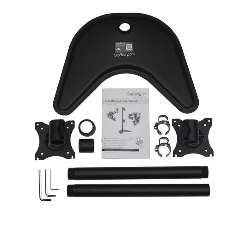 StarTech.com Dual-Monitor Stend – Vertikaalne, vabalt seisev, 10 kg, 33 cm (13 tolli), 68,6 cm (27 tolli), 100 x 100 mm, Must
