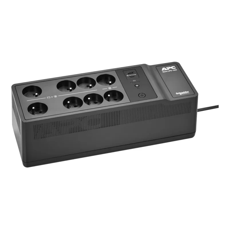 APC Back-UPS, 1050VA/600W põranda/seinale kinnitatav, 230V, 8x Prantsuse/Belgia pistikupesa, USB Type A+C port, kasutaja vahetatav aku