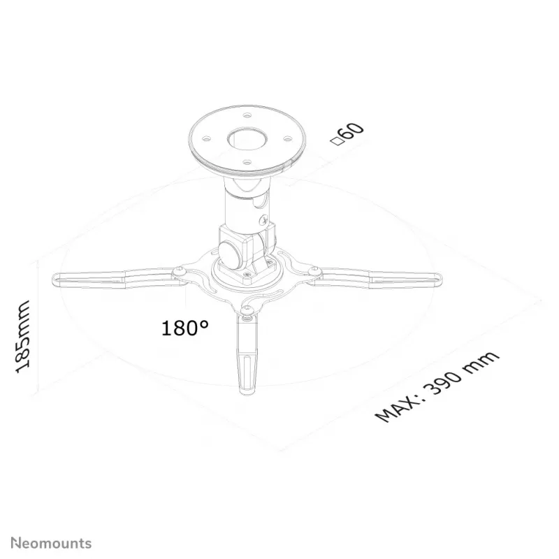Neomounts BEAMER-C50 projektori laekinnitus – kõrgus 18,5 cm – täisliigutusega