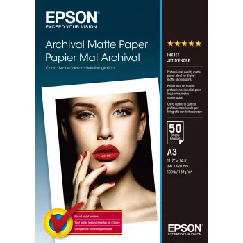 Epson Archival Matte Paper, DIN A3, 189g/m², 50 lehte