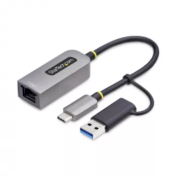 StarTech.com USB-C Etherneti adapter koos USB-A pesaga, 10/100/1000 Mbps, USB 3.0 kuni Gigabit Ethernet võrguadapter, 6in/15cm külge kinnitatud kaabel, USB GbE adapter