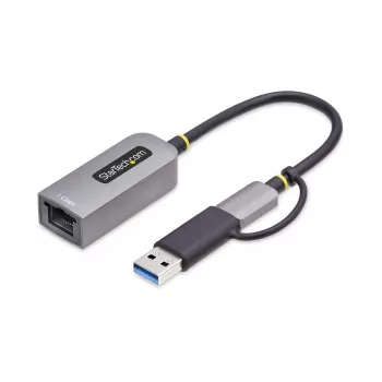 StarTech.com USB-C Etherneti adapter koos USB-A pesaga, 10/100/1000 Mbps, USB 3.0 kuni Gigabit Ethernet võrguadapter, 6in/15cm külge kinnitatud kaabel, USB GbE adapter