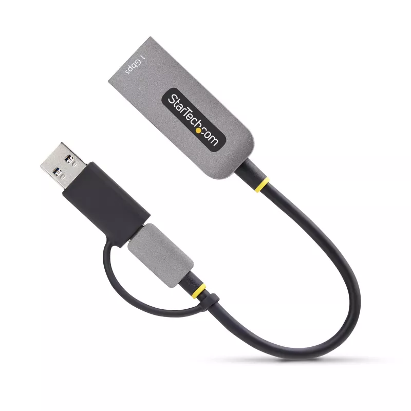 StarTech.com USB-C Etherneti adapter koos USB-A pesaga, 10/100/1000 Mbps, USB 3.0 kuni Gigabit Ethernet võrguadapter, 6in/15cm külge kinnitatud kaabel, USB GbE adapter