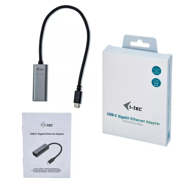 i-tec Metal USB-C Gigabit Ethernet Adapter, juhtmega, USB USB-C, Ethernet, 1000 Mbit/s, Hall