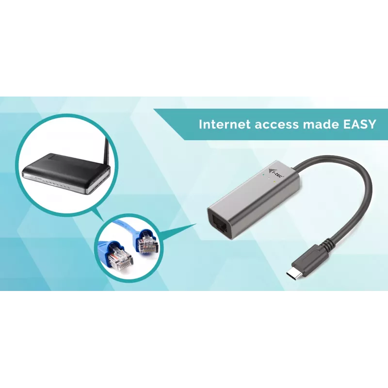 i-tec Metal USB-C Gigabit Ethernet Adapter, juhtmega, USB USB-C, Ethernet, 1000 Mbit/s, Hall