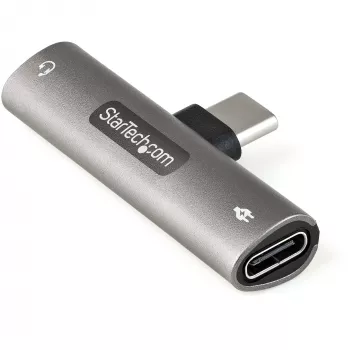 StarTech.com USB C Audio & Charge Adapter - USB-C heliadapter 3,5 mm TRRS-peakomplekti/peakomplekti pesa ja 60 W USB USB-C Power Delivery läbipääsulaadijaga - USB-C telefonile/tahvelarvutile/sülearvutile