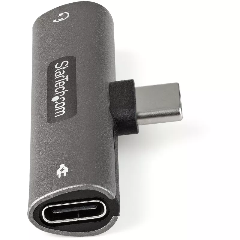 StarTech.com USB C Audio & Charge Adapter - USB-C heliadapter 3,5 mm TRRS-peakomplekti/peakomplekti pesa ja 60 W USB USB-C Power Delivery läbipääsulaadijaga - USB-C telefonile/tahvelarvutile/sülearvutile
