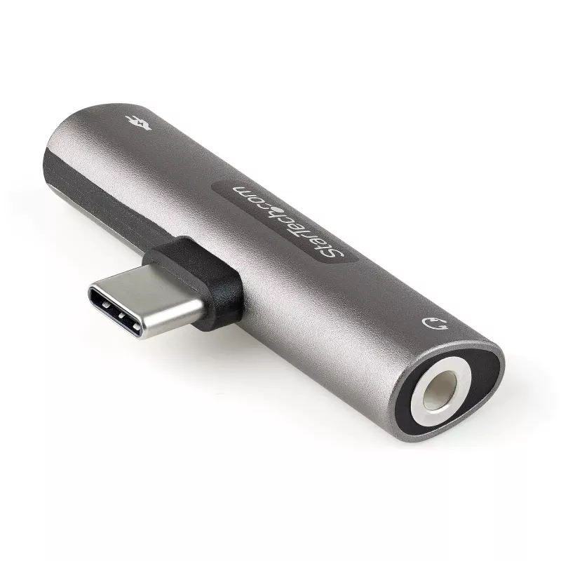 StarTech.com USB C Audio & Charge Adapter - USB-C heliadapter 3,5 mm TRRS-peakomplekti/peakomplekti pesa ja 60 W USB USB-C Power Delivery läbipääsulaadijaga - USB-C telefonile/tahvelarvutile/sülearvutile