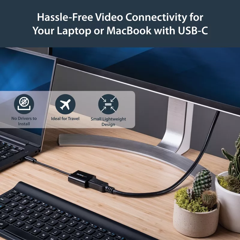 StarTech.com USB-C - DisplayPort adapter - 4K 60 Hz / 8K 30 Hz - USB USB-C - DP 1.4 HBR2 adapteri dongel - kompaktne USB-C (DP Alt Mode) monitori videomuundur - Thunderbolt 3 ühilduv