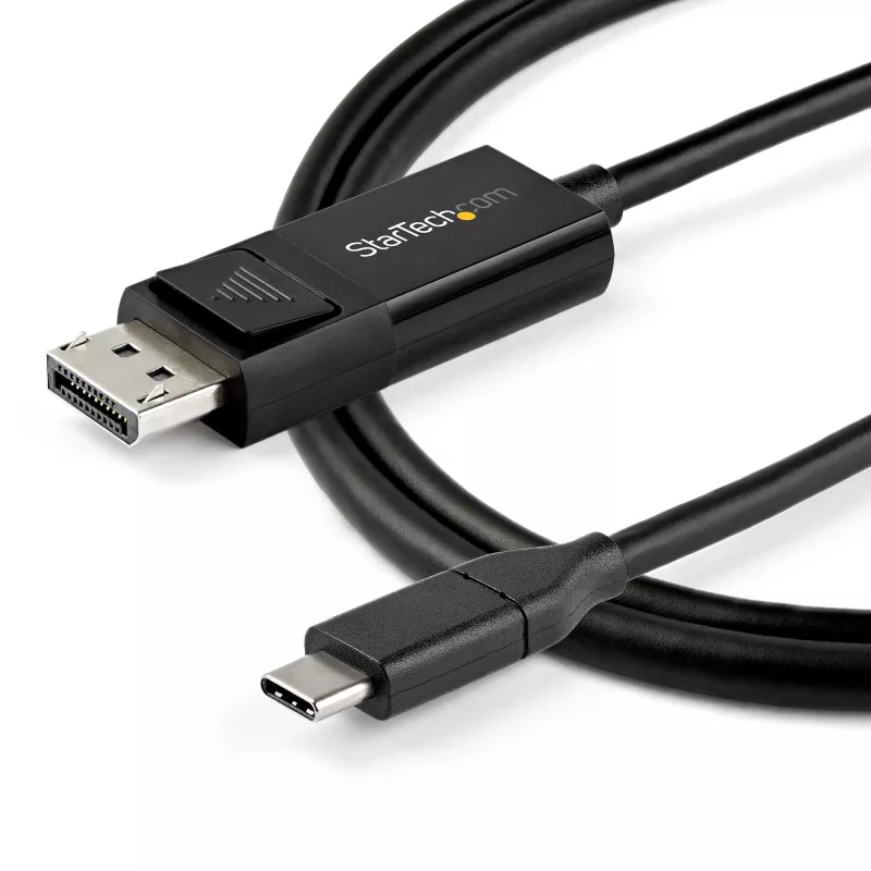 StarTech.com 6 jala (2 m) USB-C kuni DisplayPort 1.4 kaabel 8K 60Hz/4K – Kahesuunaline DP USB-C-le või USB-C DP-le pööratav videoadapterkaabel – HBR3/HDR/DSC – USB USB-C/TB3 monitorikaabel (CDP2DP142MBD)