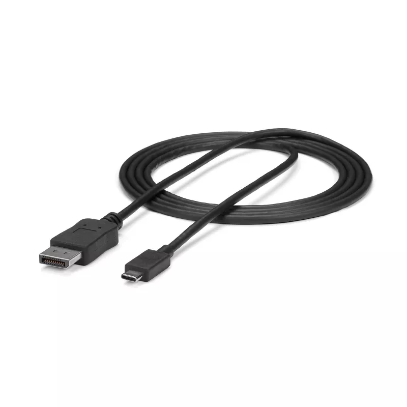 StarTech.com 1,8 m USB-C - DisplayPort 1.2 kaabel 4K 60 Hz - USB-C - DisplayPort adapterkaabel HBR2 - USB-C DP Alt Mode DP monitori videokaabel - ühildub Thunderbolt 3 - Must