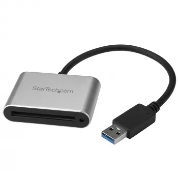 StarTech.com USB 3.0 kaardilugeja/kirjutaja CFast 2.0 kaartidele, CFast, CFast 2.0, Must, Hõbedane, 5000 Mbit/s, Alumiinium, Aktiivsus, Toide, CE, FCC, RoHS, REACH