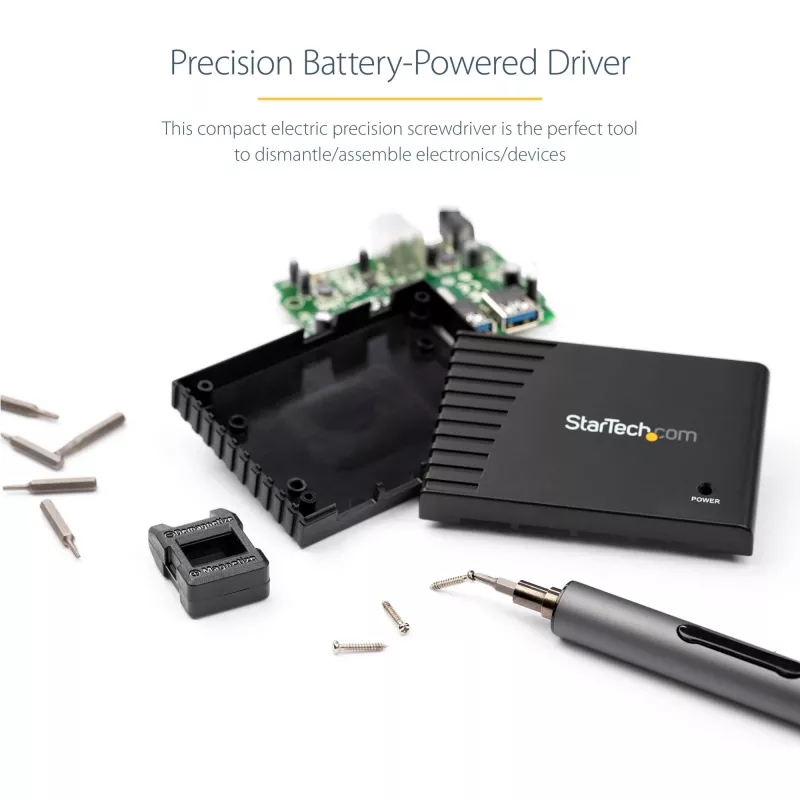 StarTech.com 20-bitine elektriline täppiskruvikeerajate komplekt - kaasaskantav/mini akutoiteline otsikukomplekt elektroonika, sülearvutite, arvutite, tahvelarvutite ja telefonide remondiks - magnetiline - juhtmeta