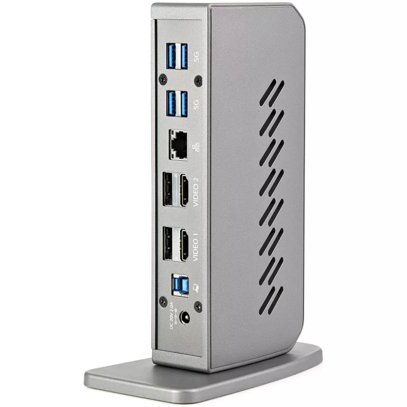 StarTech.com USB-C USB-A dokk – hübriidne universaalne USB 3.0 dokkimisjaam USB-C või USB-A sülearvutile – kahe monitori 4K 60Hz HDMI/DisplayPort – 6x USB-A, GbE – USB 3.1 Gen 1 – Windows/Mac