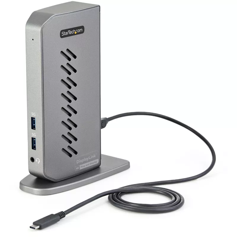StarTech.com USB-C USB-A dokk – hübriidne universaalne USB 3.0 dokkimisjaam USB-C või USB-A sülearvutile – kahe monitori 4K 60Hz HDMI/DisplayPort – 6x USB-A, GbE – USB 3.1 Gen 1 – Windows/Mac