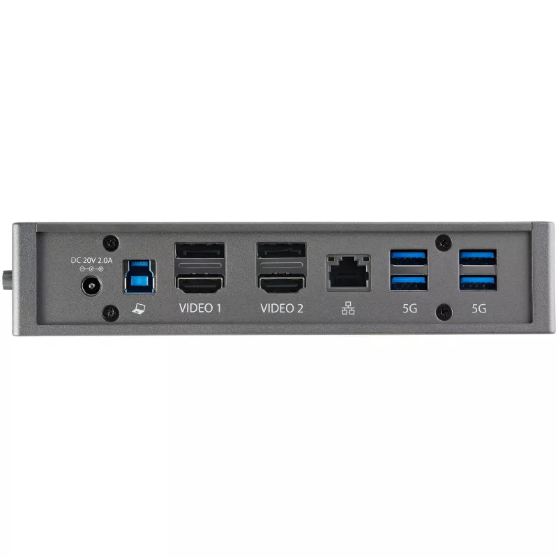 StarTech.com USB-C USB-A dokk – hübriidne universaalne USB 3.0 dokkimisjaam USB-C või USB-A sülearvutile – kahe monitori 4K 60Hz HDMI/DisplayPort – 6x USB-A, GbE – USB 3.1 Gen 1 – Windows/Mac
