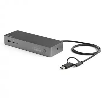 StarTech.com universaalne sülearvuti dokkimisjaam, hübriidne USB-C ja USB-A dokk, kahe 4K DP ja HDMI, 100W PD, Mac / Windows / Chrome OS, 4x USB 5Gbps jaotur, GbE