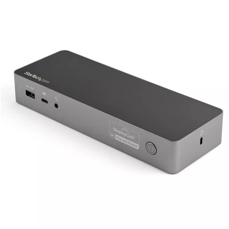 StarTech.com universaalne sülearvuti dokkimisjaam, hübriidne USB-C ja USB-A dokk, kahe 4K DP ja HDMI, 100W PD, Mac / Windows / Chrome OS, 4x USB 5Gbps jaotur, GbE