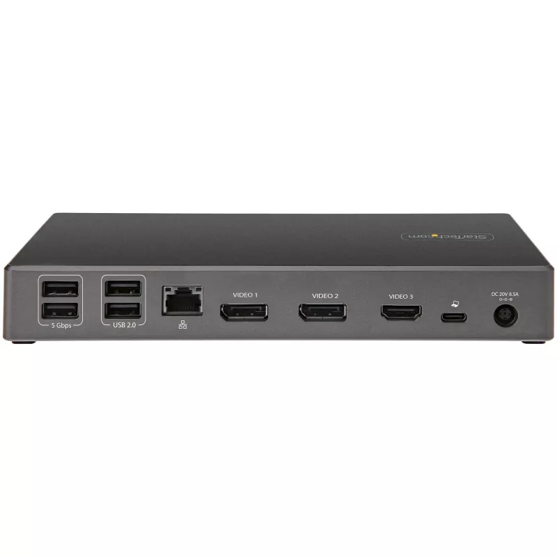 StarTech.com USB-C dokk - kolmekordne 4K monitor USB USB-C dokkimisjaam - 100 W toiteedastus - DP 1.4 Alt Mode ja DSC, 2x DisplayPort 1.4/HDMI 2.0 - 6x USB (2x 10 Gbit/s) - Windows/Chrome