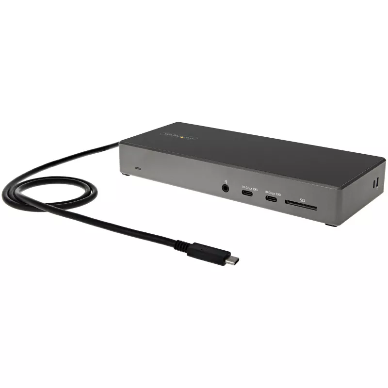 StarTech.com USB-C dokk - kolmekordne 4K monitor USB USB-C dokkimisjaam - 100 W toiteedastus - DP 1.4 Alt Mode ja DSC, 2x DisplayPort 1.4/HDMI 2.0 - 6x USB (2x 10 Gbit/s) - Windows/Chrome