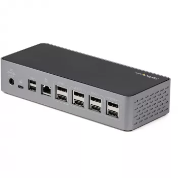 StarTech.com USB C dokk - 4K 60Hz nelja monitori DisplayPort ja HDMI - universaalne USB-C dokkimisjaam 100W toiteedastusega - USB jaotur 1x USB USB-C ja 3x USB-A, Ethernet, heli