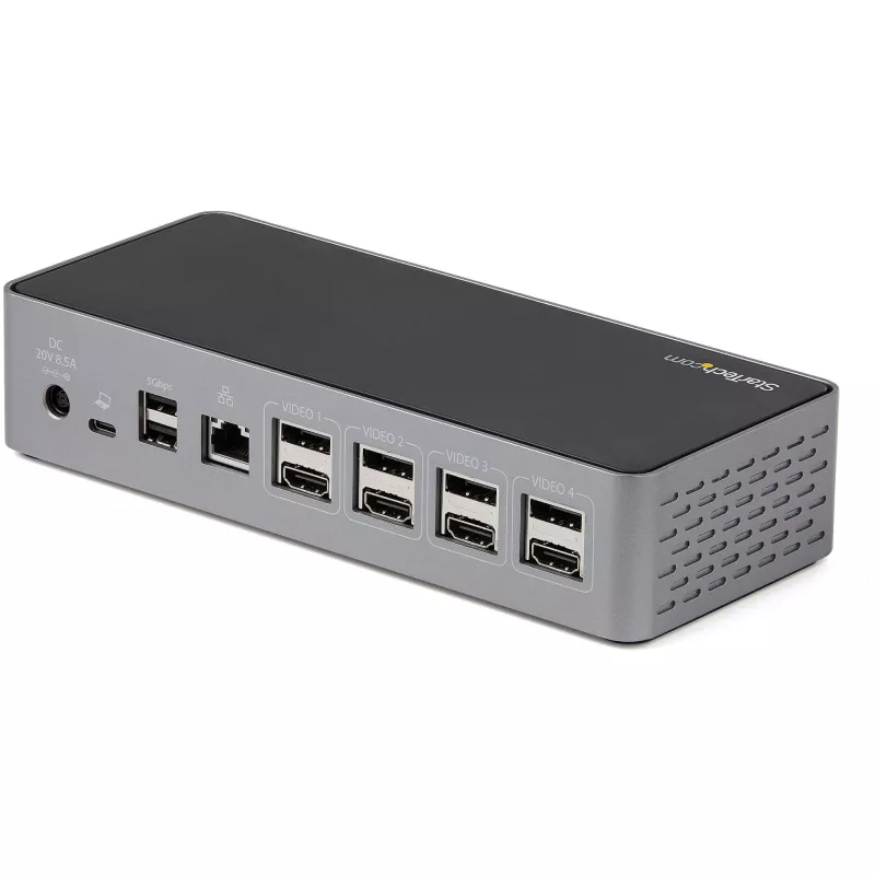 StarTech.com USB C dokk - 4K 60Hz nelja monitori DisplayPort ja HDMI - universaalne USB-C dokkimisjaam 100W toiteedastusega - USB jaotur 1x USB USB-C ja 3x USB-A, Ethernet, heli