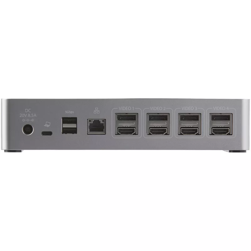 StarTech.com USB C dokk - 4K 60Hz nelja monitori DisplayPort ja HDMI - universaalne USB-C dokkimisjaam 100W toiteedastusega - USB jaotur 1x USB USB-C ja 3x USB-A, Ethernet, heli