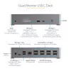 StarTech.com USB C dokk - 4K 60Hz nelja monitori DisplayPort ja HDMI - universaalne USB-C dokkimisjaam 100W toiteedastusega - USB jaotur 1x USB USB-C ja 3x USB-A, Ethernet, heli