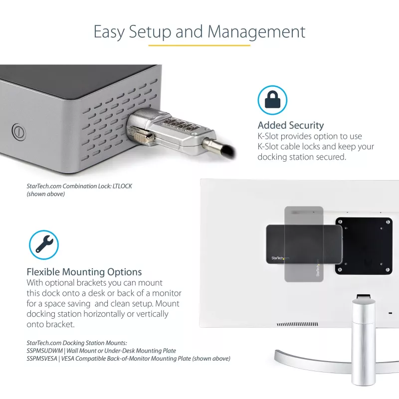 StarTech.com USB C dokk - 4K 60Hz nelja monitori DisplayPort ja HDMI - universaalne USB-C dokkimisjaam 100W toiteedastusega - USB jaotur 1x USB USB-C ja 3x USB-A, Ethernet, heli