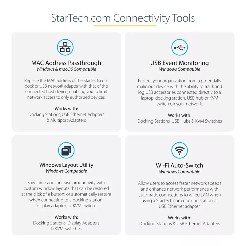 StarTech.com USB C dokk - 4K 60Hz nelja monitori DisplayPort ja HDMI - universaalne USB-C dokkimisjaam 100W toiteedastusega - USB jaotur 1x USB USB-C ja 3x USB-A, Ethernet, heli