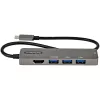 StarTech.com USB-C multiliidese adapter - USB-C HDMI 2.0b 4K 60Hz (HDR10), 100W Power Delivery läbipääs, 4-pordiline USB 3.0 jaotur - USB-C tüüpi minidokk - 12-tolline (30 cm) pikk ühendatud kaabel