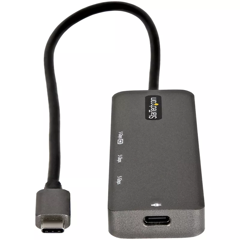 StarTech.com USB-C multiliidese adapter - USB-C HDMI 2.0b 4K 60Hz (HDR10), 100W Power Delivery läbipääs, 4-pordiline USB 3.0 jaotur - USB-C tüüpi minidokk - 12-tolline (30 cm) pikk ühendatud kaabel