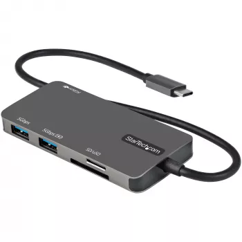 StarTech.com USB C mitmepordialadapter – USB-C 4K HDMI-le, 100 W toiteedastuse läbipääs, SD/microSD pesa, 3-pordiline USB 3.0 jaotur – USB USB-C minidokk – 12-tolline (30 cm) pikk ühendatud kaabel