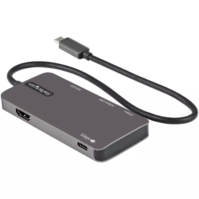 StarTech.com USB C mitmepordialadapter – USB-C 4K HDMI-le, 100 W toiteedastuse läbipääs, SD/microSD pesa, 3-pordiline USB 3.0 jaotur – USB USB-C minidokk – 12-tolline (30 cm) pikk ühendatud kaabel