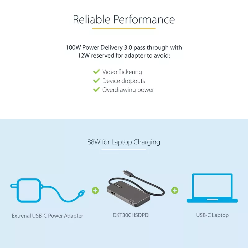 StarTech.com USB C mitmepordialadapter – USB-C 4K HDMI-le, 100 W toiteedastuse läbipääs, SD/microSD pesa, 3-pordiline USB 3.0 jaotur – USB USB-C minidokk – 12-tolline (30 cm) pikk ühendatud kaabel