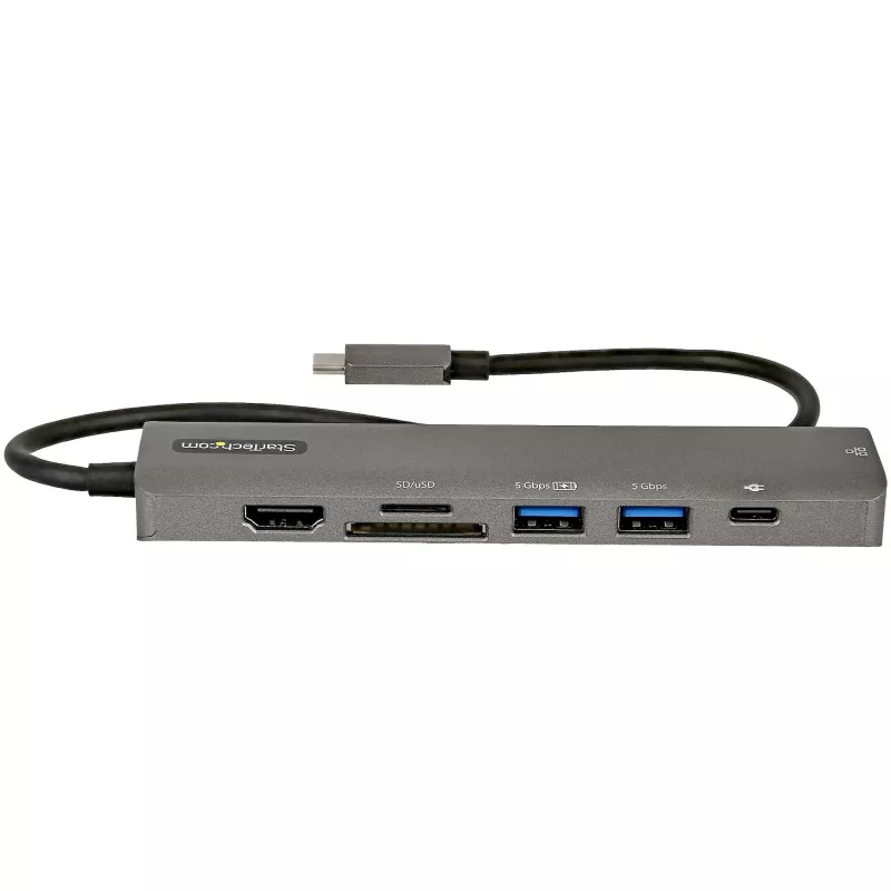 StarTech.com USB-C mitme pordiga adapterijaotur, USB-C -> 4K 60Hz HDMI, gigabitine Ethernet ja 100W sülearvuti laadimine Macbook Pro / Air ja Windows jaoks